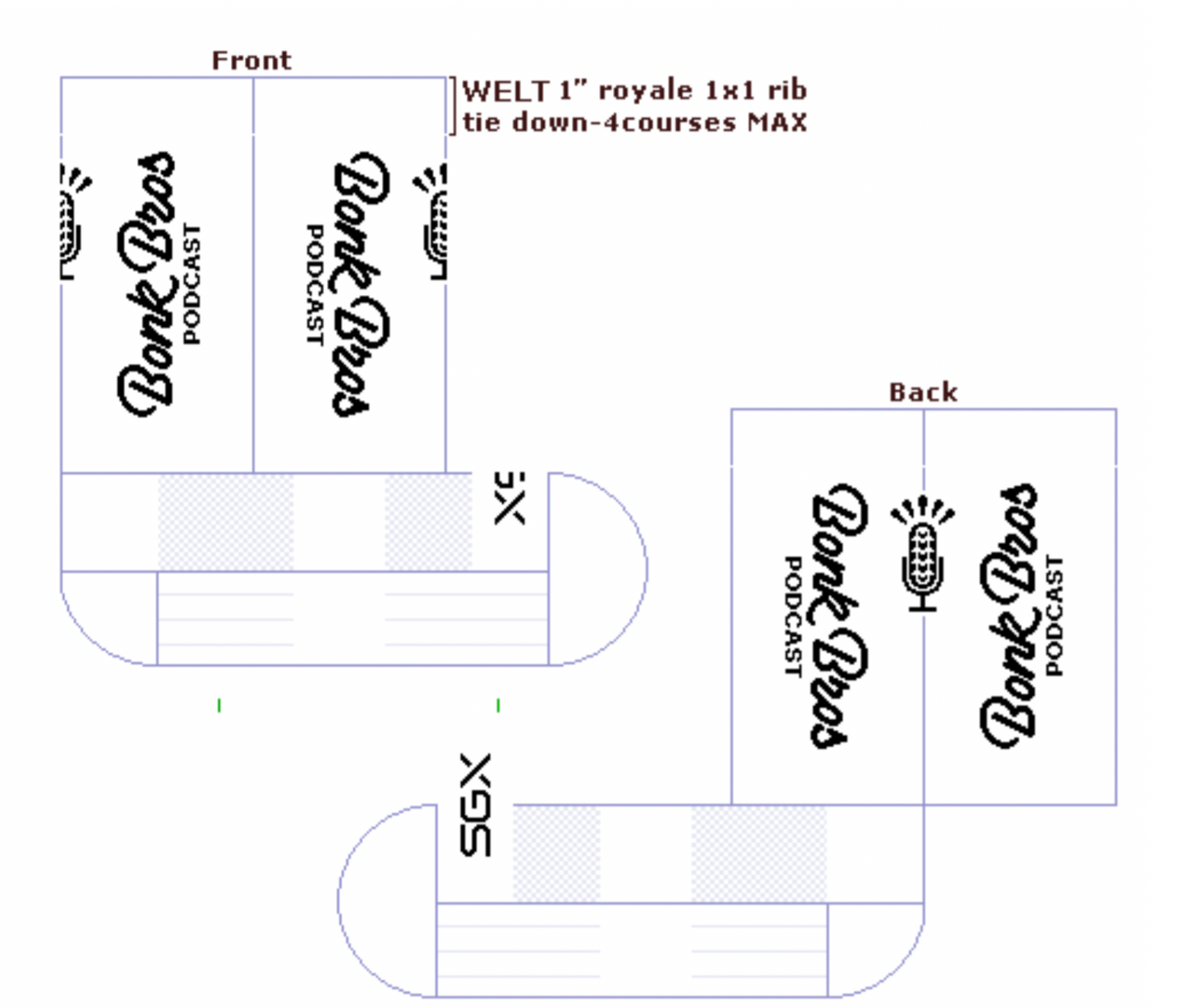 Bonk Bros White Socks